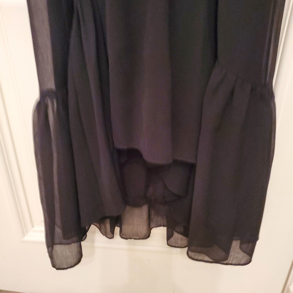 CALVIN KLINE BLACK RUFFLE DRESS - Picture 3 of 7